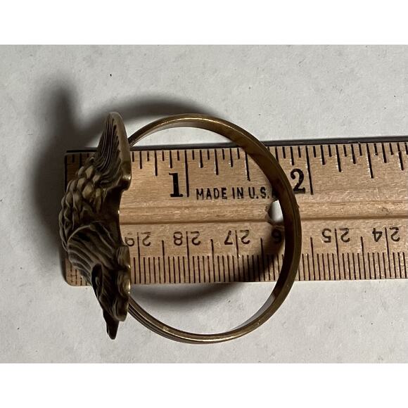 Park Designs French Hen Chicken Antique Brass Napkin Rings Set of 4 EUC - Picture 6 of 6